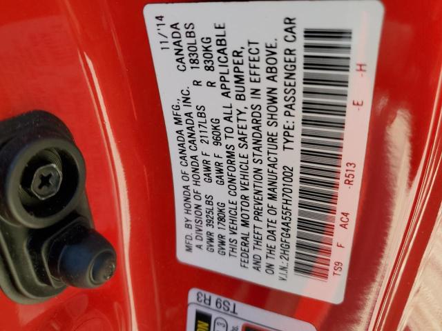 2HGFG4A55FH701002 Honda CIVIC SI