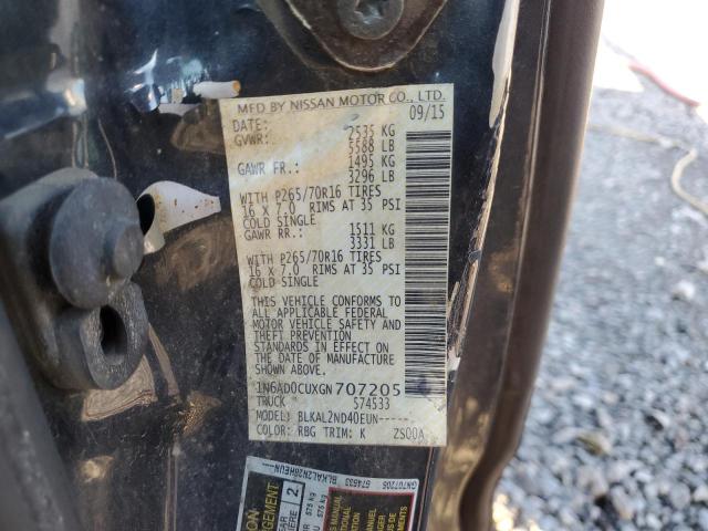 1N6AD0CUXGN707205 Nissan Frontier Sv
