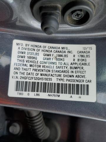 2HGFC2F52GH519235 Honda Civic Lx