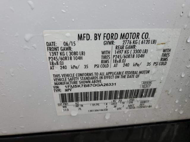 1FM5K7B87GGA26331 Ford EXPLORER