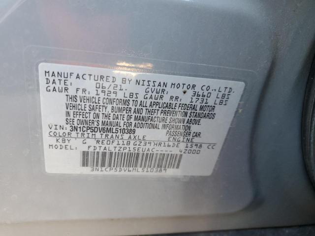 3N1CP5DV6ML510389 Nissan KICKS SR