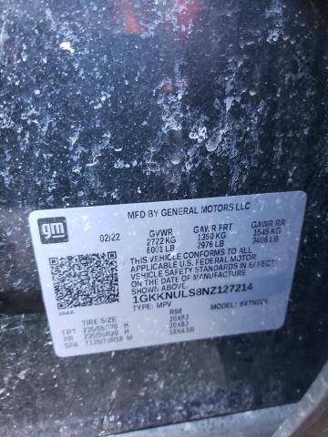 1GKKNULS8NZ127214 GMC ACADIA SLT