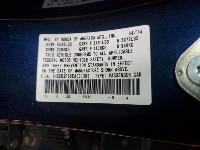 1HGCR3F86EA031368 Honda ACCORD EXL