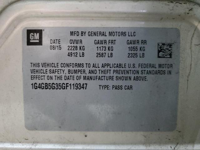 1G4GB5G35GF119347 Buick Lacrosse