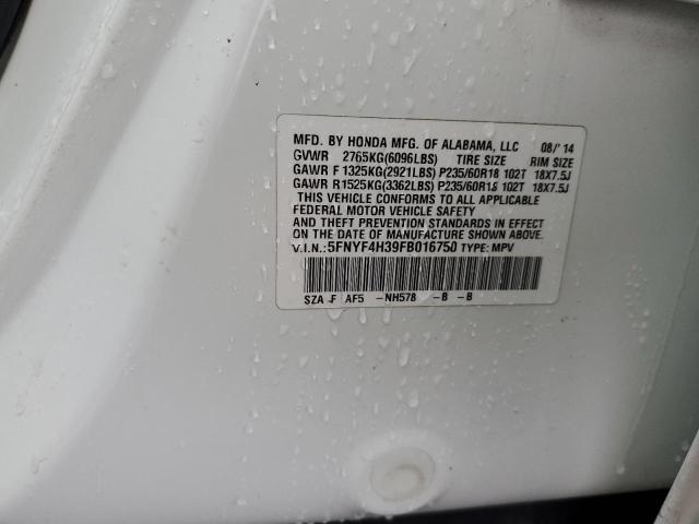 5FNYF4H39FB016750 Honda PILOT SE