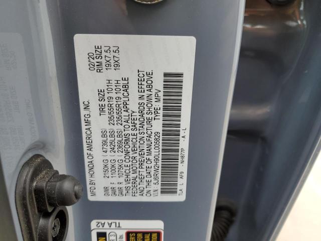 5J6RW2H90LL005829 Honda Cr-v Touring