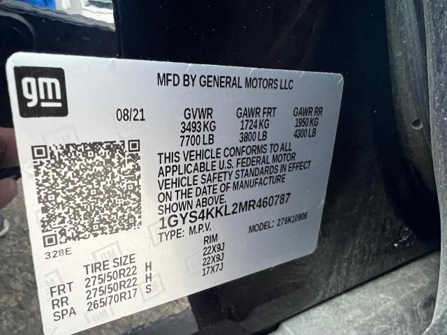 1GYS4KKL2MR460787 Cadillac Escalade Esv Premium Luxury
