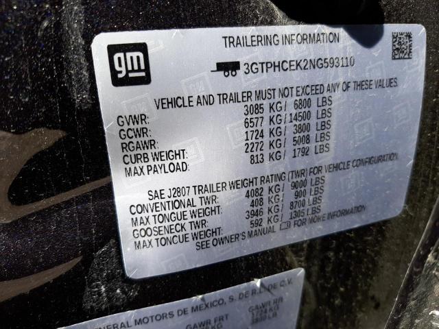 3GTPHCEK2NG593110 GMC Sierra C1500 Elevation
