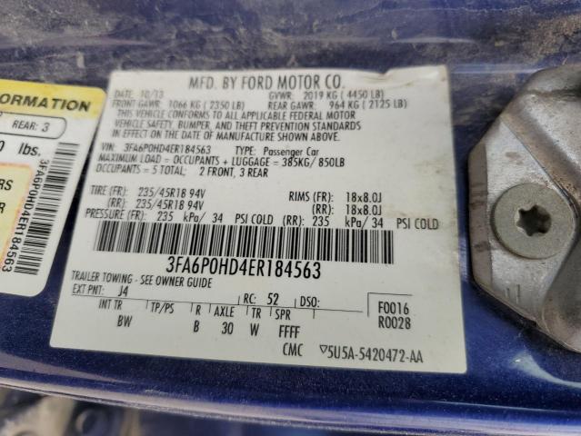 3FA6P0HD4ER184563 Ford FUSION SE