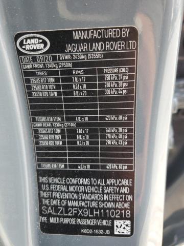 SALZL2FX9LH110218 Land Rover Range Rover Evoque First Edition