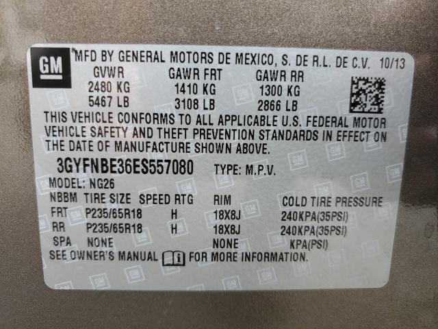 3GYFNBE36ES557080 Cadillac Srx Luxury Collection
