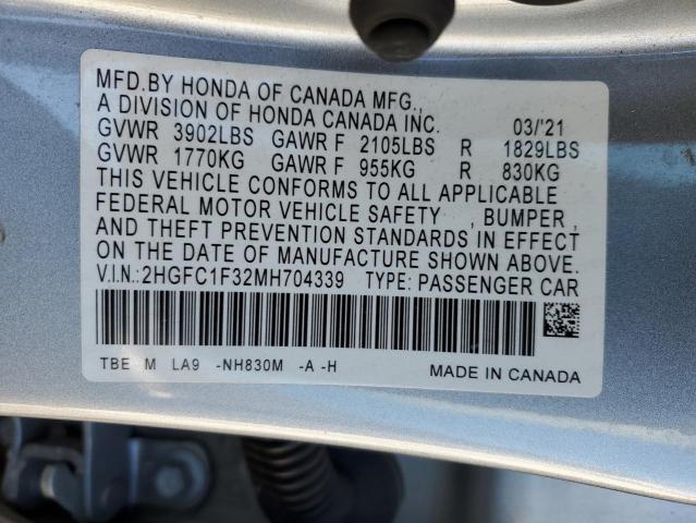 2HGFC1F32MH704339 Honda CIVIC EX