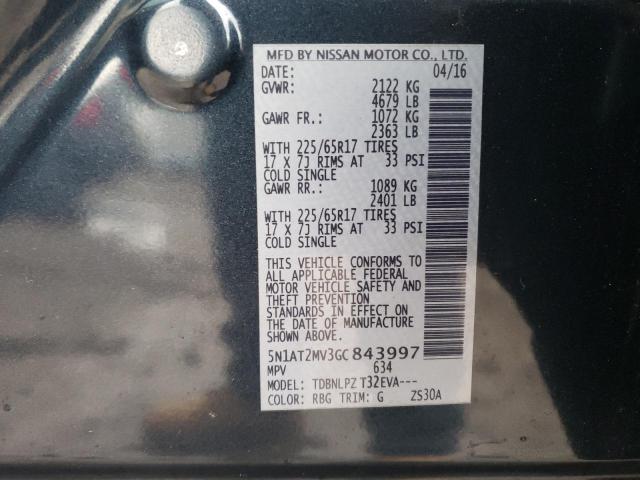 5N1AT2MV3GC843997 Nissan ROGUE S