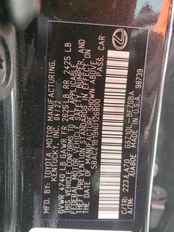 58ACZ1B19NU126800 Lexus Es 350 Base