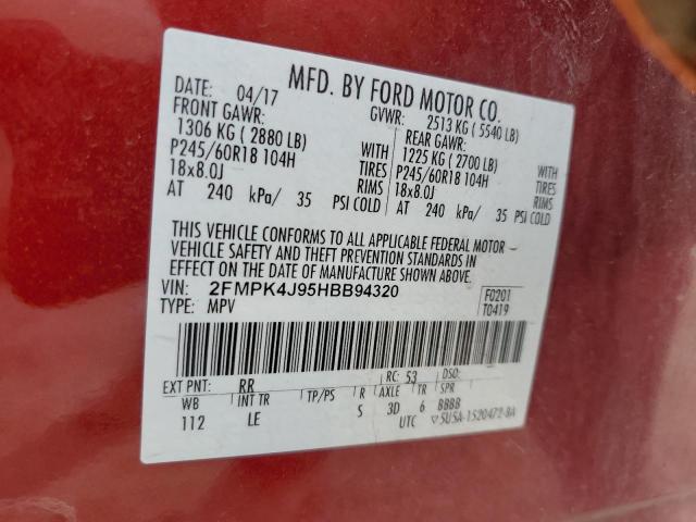 2FMPK4J95HBB94320 Ford EDGE SEL
