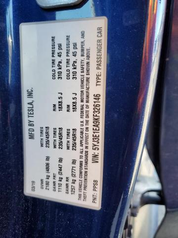 5YJ3E1EA9KF326146 Tesla MODEL 3
