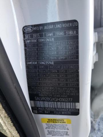 SALVR2BGXGH090277 Land Rover Range Rover Evoque Hse