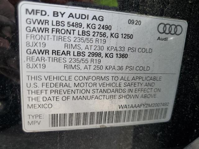WA1AAAFY2M2007492 Audi Q5 PREMIUM
