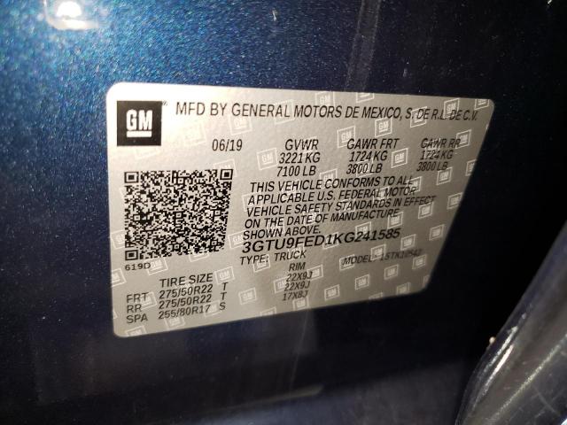 3GTU9FED1KG241585 GMC Sierra K1500 Denali