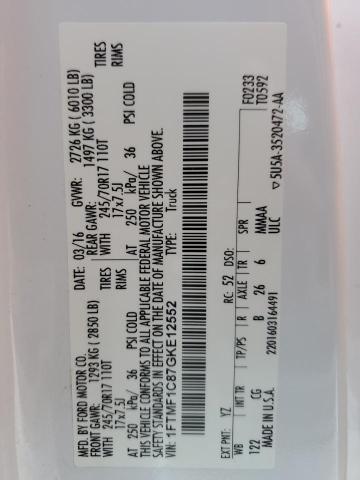 1FTMF1C87GKE12552 Ford F150