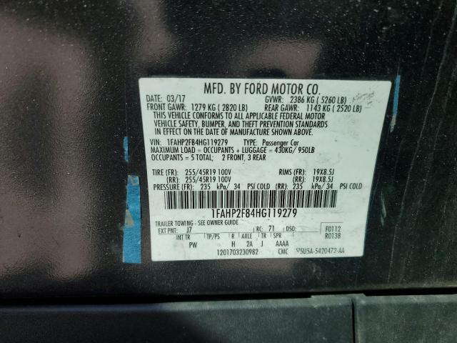 1FAHP2F84HG119279 Ford Taurus Limited