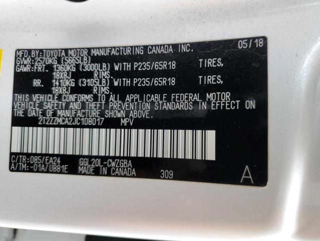 2T2ZZMCA2JC108017 Lexus Rx 350 Base