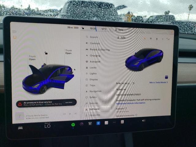 5YJ3E1EA1NF375507 Tesla MODEL 3