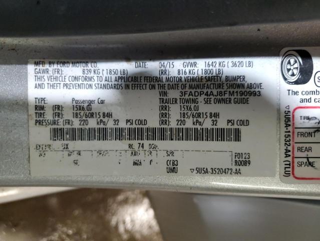 3FADP4AJ8FM190993 Ford FIESTA S