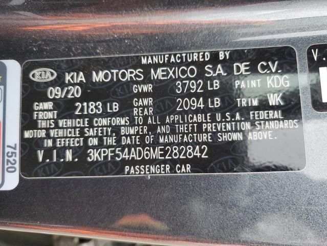 3KPF54AD6ME282842 KIA FORTE EX
