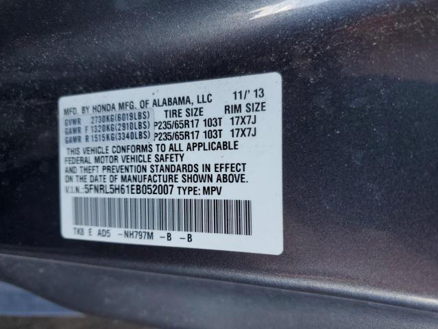 5FNRL5H61EB052007 Honda ODYSSEY EXL