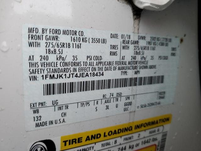 1FMJK1JT4JEA18434 Ford Expedition Max Xlt