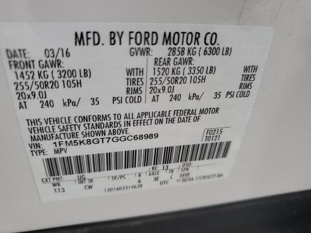 1FM5K8GT7GGC68989 Ford EXPLORER SPORT