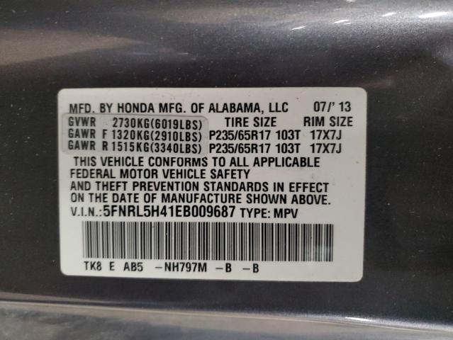 5FNRL5H41EB009687 Honda ODYSSEY EX