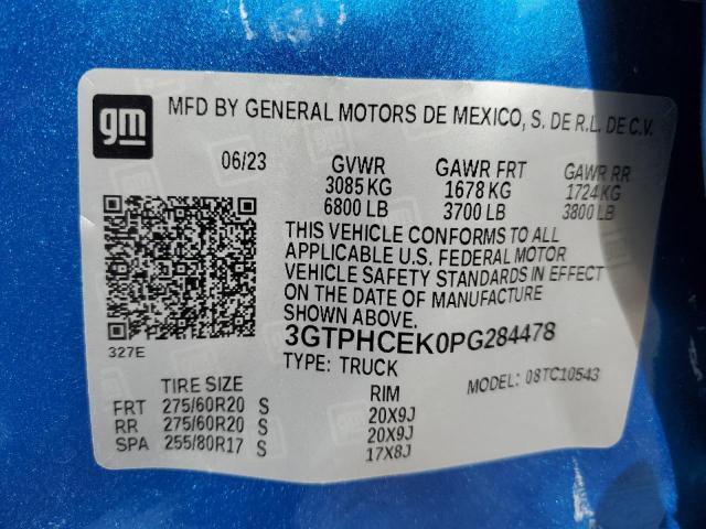 3GTPHCEK0PG284478 GMC Sierra C1500 Elevation