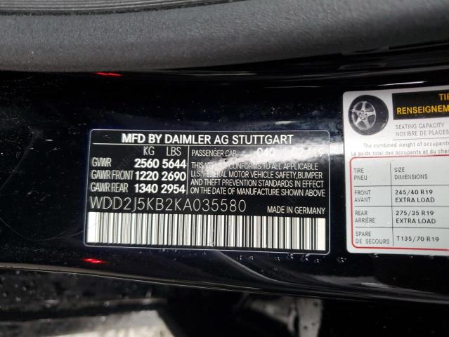 WDD2J5KB2KA035580 Mercedes-Benz Cls 450 4matic