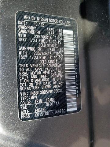 JN8BT3BB5PW186033 Nissan ROGUE SV
