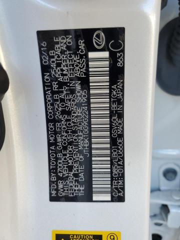 JTHBK1GG9G2241905 Lexus ES 350