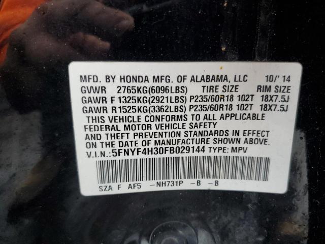 5FNYF4H30FB029144 Honda PILOT SE