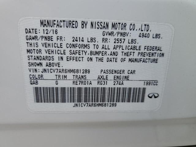 JN1CV7AR6HM681289 Infiniti Q50 BASE