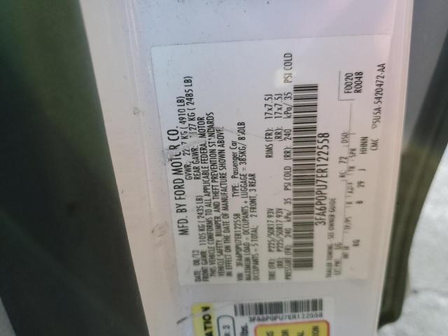 3FA6P0PU7ER122558 Ford Fusion Se Phev