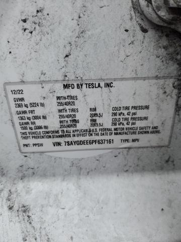 7SAYGDEE6PF637161 Tesla Model Y