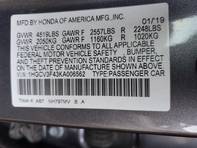 1HGCV3F43KA006562 Honda Accord Hybrid Ex