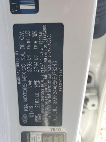 3KPF24AD8KE078243 KIA FORTE FE