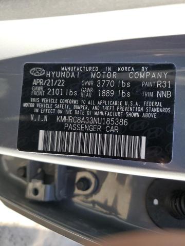 KMHRC8A33NU185386 Hyundai Venue Sel