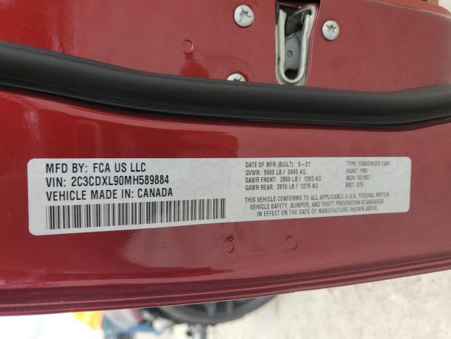 2C3CDXL90MH589884 Dodge Charger Srt Hellcat