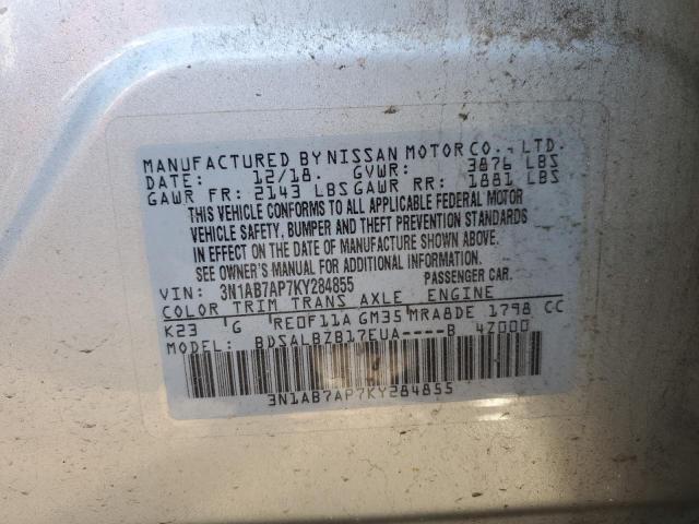 3N1AB7AP7KY284855 Nissan SENTRA S