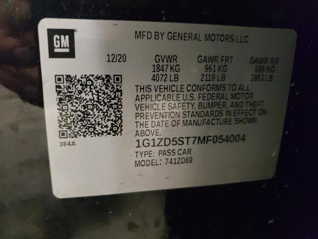 1G1ZD5ST7MF054004 Chevrolet MALIBU LT