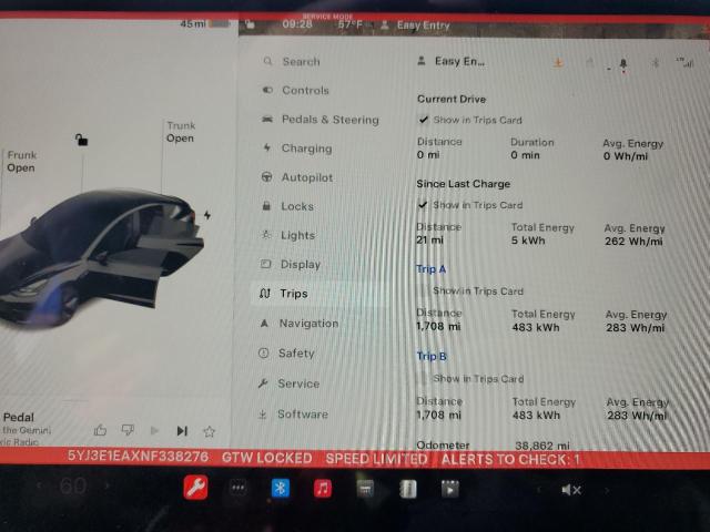 5YJ3E1EAXNF338276 Tesla MODEL 3