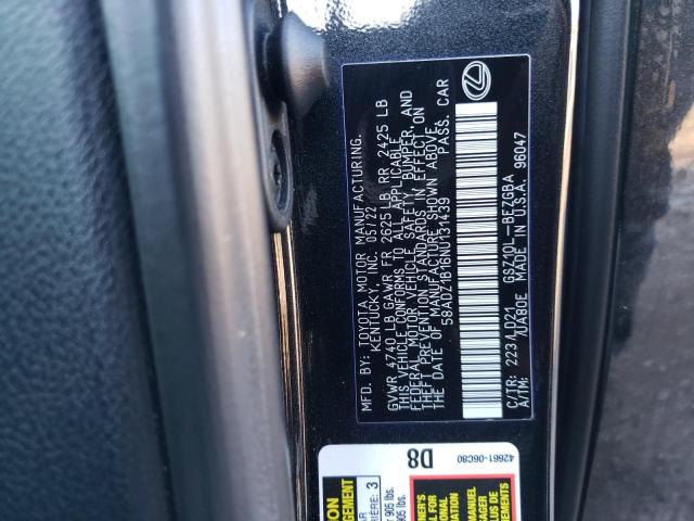 58ADZ1B16NU131439 Lexus Es 350 Base
