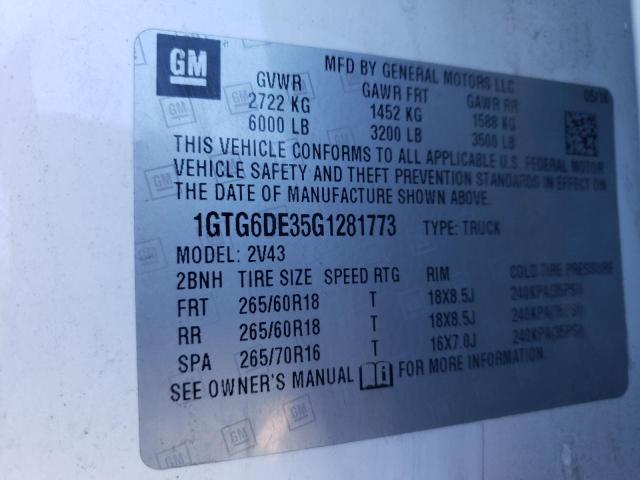 1GTG6DE35G1281773 GMC CANYON SLT